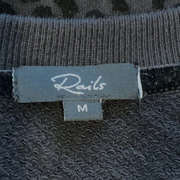 Rails M Marlo Flocked Cobra Print Boxy Pullover Double Side Zip Sweatshirt 49G - Picture 11 of 15